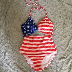 NWOT Clean Water American Flag One Piece